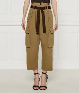 Штаны-карго женские Pinko свободные укороченные, зеленый