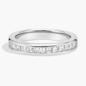 Кольцо с бриллиантом огранки «принцесса» в платине с канальной оправой (1/2 карата, чистота — HI / SI1-SI2) Blue Nile