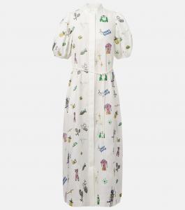 Вышитая льняная рубашка-платье Alémais, кремовый