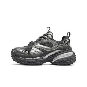 Низкие массивные кроссовки женские цвета оружейной стали EBLAN, Gunmetal