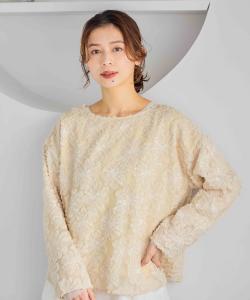 Блузка с двойным передом и цветочным жаккардовым узором Studio Clip, цвет Beige 55