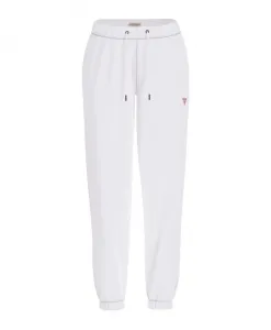 Белые спортивные штаны с треугольной этикеткой Guess, белый