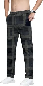 Мужские весенне-летние тонкие клетчатые эластичные прямые универсальные брюки FOLKFOLD