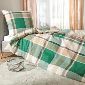 Постельное белье Dream Sleep Fine Flannel Lech Green 155x220 см + 80x80 см Traumschlaf