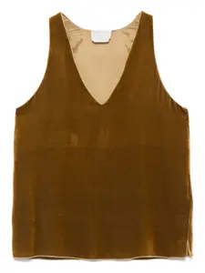 Бархатный топ с V-образным вырезом Forte Forte, зеленый