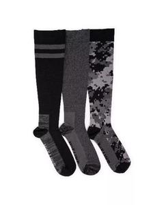 Набор из 3 мужских нейлоновых компрессионных носков до колена MUK LUKS, черный