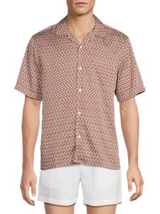 Рубашка для отпуска с геометрическим принтом TENCEL Onia, цвет Picante Multi