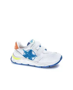 Детские кожаные спортивные кроссовки Pablosky, белый/синий