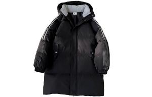 WARRIOR Пуховик унисекс Huichao Open Ended Smile Collection, Flare Night Black[Thickened Mid-Length]