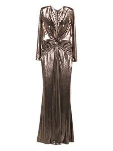 Платье макси Liora с длинными рукавами Cristallini, коричневый