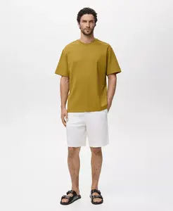 Мужская футболка из флиса свободного кроя Mango, желтый