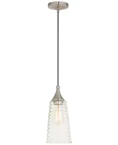 Мини-Подвесной светильник Signature с 1 лампой, 6 дюймов Livex, silver