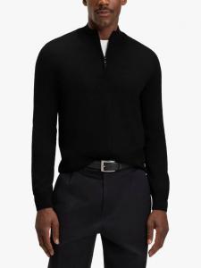 Базовый вязаный поло с молнией BOSS HUGO BOSS, Black