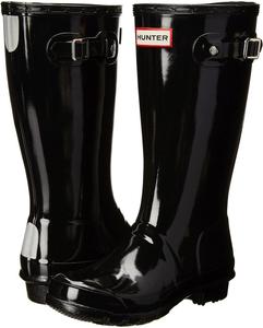 Оригинальные детские резиновые сапоги Hunter Kids Gloss (малыши/большие дети), черный