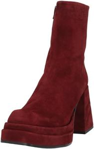 Женские ботильоны на двойной платформе с закрытым носком, боковой молнией, каблук-блок, деловые офисные формальные туфли, размеры 4-16 США Wo wagas, Red