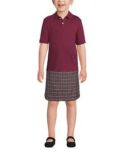 Мальчиковая поло с коротким рукавом Interlock Lands' End, красный