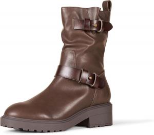 Женские укороченные байкерские сапоги средней длины Amazon Essentials, Dark Brown