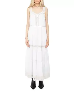 Длинное платье, вдохновленное нижним бельем Zadig & Voltaire, белый