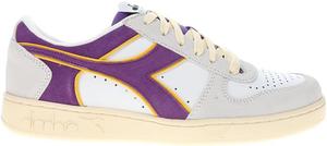 Мужские кроссовки Diadora Magic Basket Low из замши с шнуровкой, повседневные - серые, фиолетовые, белые