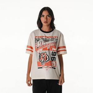 Женская футболка oversize Cincinnati Bengals в винтажном стиле кремового цвета The Wild Collective