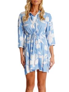 Мини-платье с цветочным принтом La Moda Clothing, синий