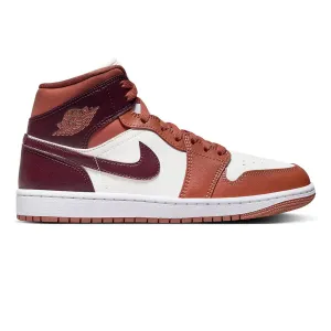 Баскетбольные кроссовки Air Jordan 1 Mid женские, красный/белый