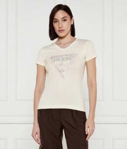 Футболка женская Guess Jeans с вышивкой, экрю