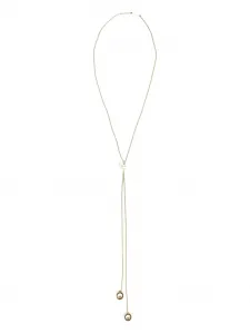 Ожерелье Uma из цепных звеньев с жемчугом из желтого золота 750 пробы Delfina Delettrez