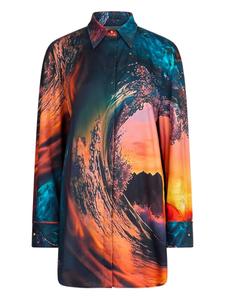 Шелковая рубашка Roberto Cavalli, оранжевый