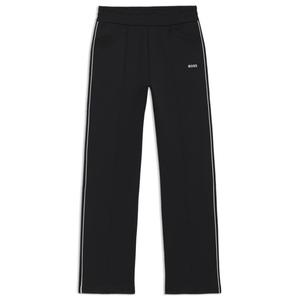 Прямые спортивные брюки с контрастным логотипом и окантовкой BOSS, черный