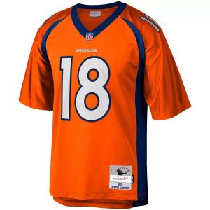Мужская футболка Mitchell & Ness Peyton Manning Orange Denver Broncos Big & Tall 2015, реплика вышедшего на пенсию игрока