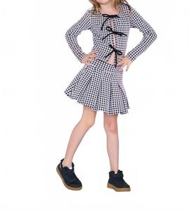 Flowers by zoe Кардиган в клетку «гусиная лапка» в черно-белом исполнении