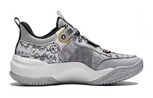 Детские баскетбольные кроссовки Domain V1 LIGHT FOAM низкие серые белые LINING YOUNG