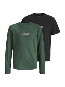 Рубашка Jack & Jones Junior JORBLEECKER, темно-зеленый/черный