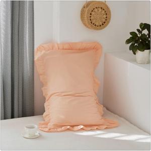 DUYHBAWRS Ретро наволочка из хлопка в клетку с рюшами