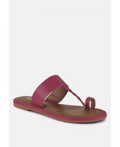 Женские плетеные туфли без шнуровки HARRIS на плоской подошве с кольцом на пальце ноги Rag & Co, розовый