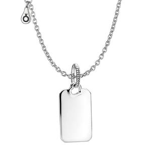 Ювелирный набор Engravable Rectangle Tag Pendant Necklace Set Pandora, стерлинговое серебро