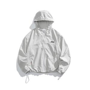 Jeep Сверхлегкая дышащая быстросохнущая одежда с защитой от ультрафиолета для активного отдыха унисекс, Light Gray (Cooling Sensation, Comfortable, High-Efficiency Sun Protection)