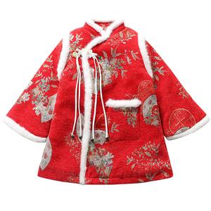 Детское платье с меховым воротником, миди PROTECTCAMEL, red