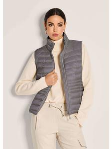 MADELEINE Женский укороченный стеганый жилет свинцово-серого цвета