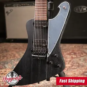 Гитара Ibanez Fredrik Thordendal Signature FTM33 - Потертый черный цвет с чехлом