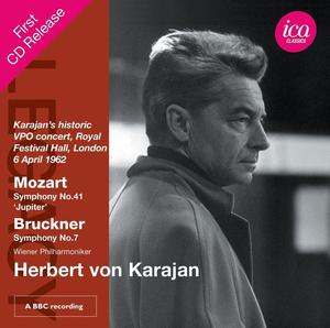 Диск CD Mozart: Symphony No. 41 / Bruckner: Symphony No. 7 - Wolfgang Amadeus Mozart, Anton Bruckner, Herbert von Karajan