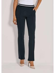 MADELEINE Брюки из вискозного трикотажа расклешенного кроя, темно-синего цвета