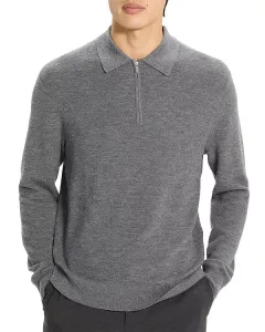 Кашемировая рубашка-поло с длинными рукавами Theory, серый