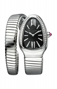Часы Bulgari Serpenti tubogas quartz с алмазами 35 мм