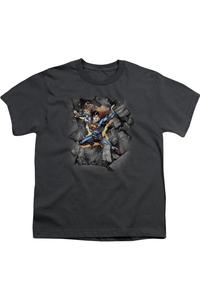 Футболка с коротким рукавом для детей "Superman: Break On Through" Gildan, Charcoal