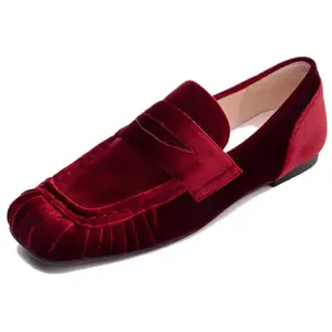 Hongyanglin Лоферы женские кирпичного цвета, цвет Brick Red