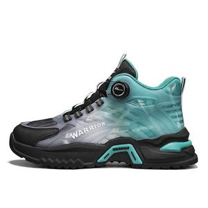 WARRIOR Мужские повседневные туфли с высоким берцем, увеличивающие рост, износостойкие и нескользящие, черного, серого и зеленого цветов