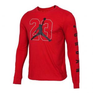 Футболка Air Jordan Large Logo Basketball Numeric Casual Breathable Sports Round Neck Long Sleeves Red AQ3702-687
