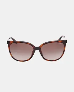 Квадратные женские солнцезащитные очки с черными поляризованными линзами Guess, коричневый